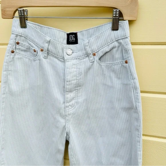 BDG Railroad Pinstripe Button Fly Slim Straight White Jean Pants Size 26 - Picture 5 of 5
